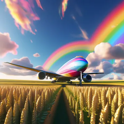 На ковре-самолете мимо радуги мы …» — создано в Шедевруме