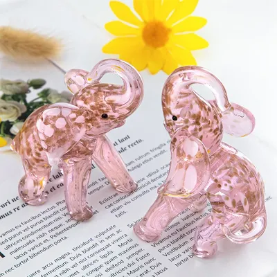 10 шт., брелки для ключей в виде розового слона | AliExpress