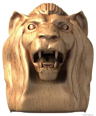Антикварная европейская скульптура - Рычащий лев