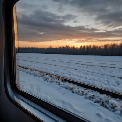 Вид из окна поезда на природе урала. Снег и солнце голубого неба через  деревья. Стоковое Изображение - изображение насчитывающей отражение,  солнце: 177970487