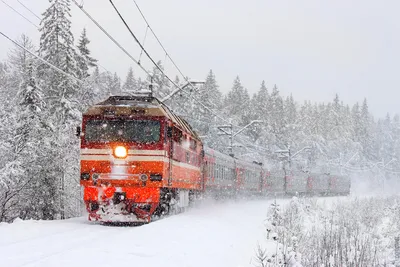 Фото с поезда зимой 