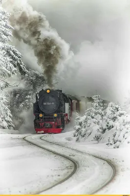Поезд зимой (49 фото) - 49 фото