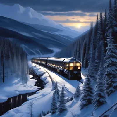 старый поезд зимой. генеративный помощник Иллюстрация штока - иллюстрации  насчитывающей черный, паровоз: 266194396