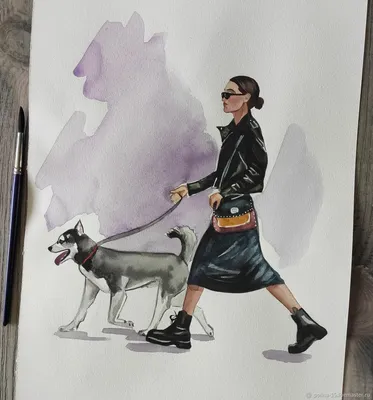 Репродукция картины «Девочка с собаками» купить в интернет магазине недорого