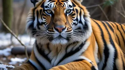 Фотообои Тигр с папоротником купить в Москве, Арт. 9-2025 в  интернет-магазине, цены в Мастерфресок