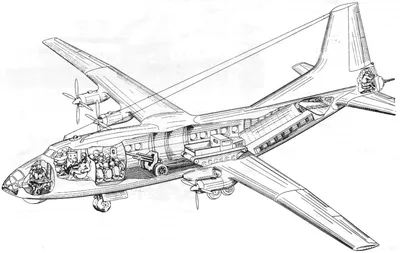Транспортный самолет Ан-12 (изделие \"Т\")(\"Cub \") (1957г.)