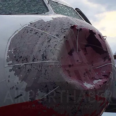 Жесткая посадка украинского самолета, разбитого градом в аэропорту Турции:  опубликованы фото и видео - Апостроф