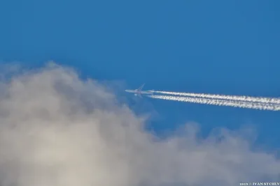 Пассажирский самолет летит на эшелоне полета на фоне облаков и голубого  неба. | Премиум Фото