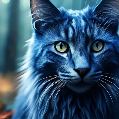 Темно синий кот, мистика,fantasy, …» — создано в Шедевруме