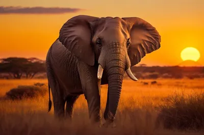 Иллюстрация фотографии местонахождения африканского слона. | Премиум Фото