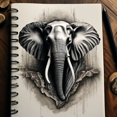 Легкий рисунок слона для детей - 51 фото