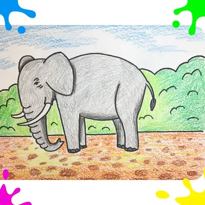 Африканский слон, рисунок слона, млекопитающее, животные, позвоночные png |  PNGWing