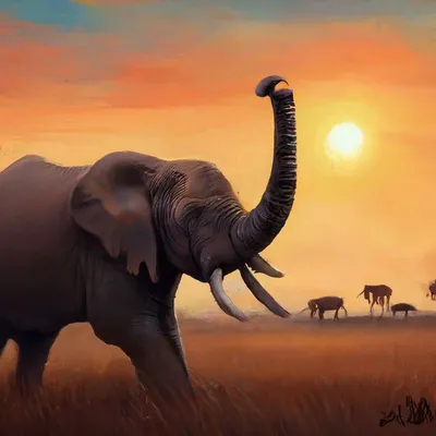 Фото слона с поднятым хоботом (66 фото) - фото - картинки и рисунки:  скачать бесплатно