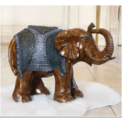Фигура слона с украшениями, хобот вверх 30см H2623-1N - Гранд-Презент
