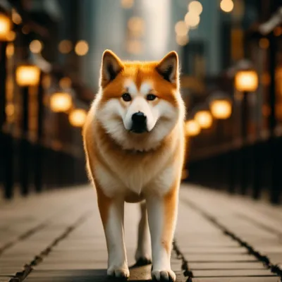 Собака Хатико реалистично идет …» — создано в Шедевруме