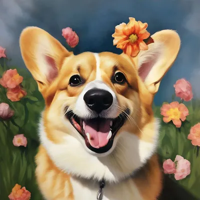 Собака с цветком в зубах (Много фото!) - treepics.ru