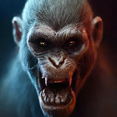 Загадочная обезьяна с длинной шерстью…» — создано в Шедевруме