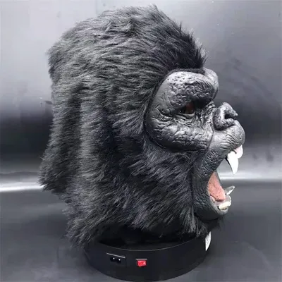 Планет орангутан шимпанзе маска с капюшоном обезьяна латексные животные  страшная маска на Хеллоуин Косплей взрослая голова обезьяны маска для игры  | AliExpress