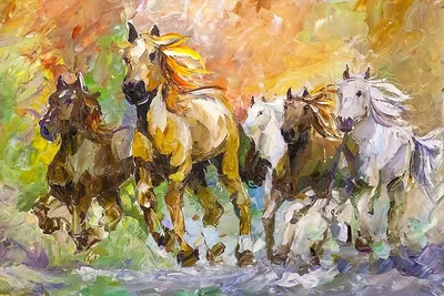 Картины Дикая природа \"Табун лошадей\" - арт 018000029 | Купить в  интернет-магазине Фото в дом - Фото в дом