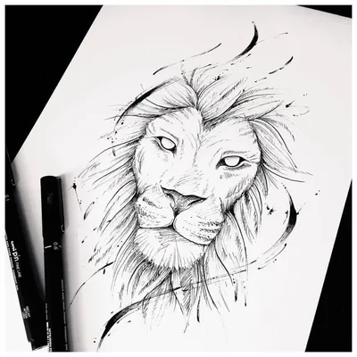 татуировка льва иллюстрация штока. иллюстрации насчитывающей линия -  271565993