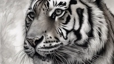 Современное черно-белое изображение тигра, художественные картины на  холсте, постеры и картины с животными на стену, художественные картины для  украшения гостиной | AliExpress