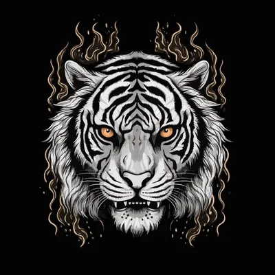величественный черно-белый тигр в снежном лесу Иллюстрация штока -  иллюстрации насчитывающей тигр, бело: 269685098