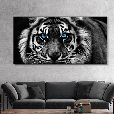 Настенные картины с изображением тигра черно-белого цвета, постеры для  рисования на холсте, модульная живопись, живопись на холсте, домашний декор  | AliExpress