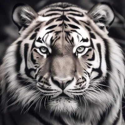 Чернобелое Лицо Взрослого Тигра Мирно Спит — стоковые фотографии и другие  картинки Тигр - Тигр, Чёрно-белый, Агрессия - iStock