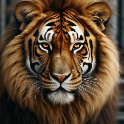 Смесь тигра и льва, гипердетализация…» — создано в Шедевруме