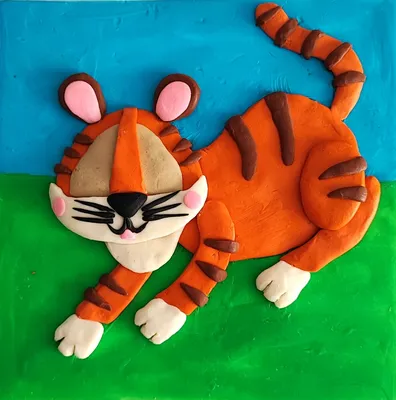 покрашенный тигр пластилина Стоковое Изображение - изображение  насчитывающей кот, покрашено: 10948025