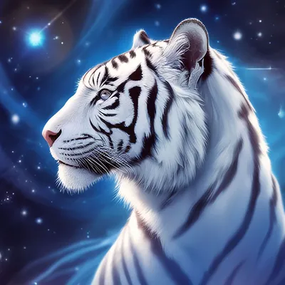Картинка на аватарку. белый тигр с…» — создано в Шедевруме