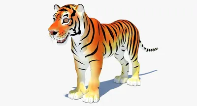 Тигр на белом фоне, в полный рост…» — создано в Шедевруме