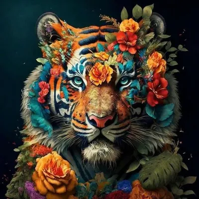 Портрет тигра на черном фоне closeup generative ai | Премиум Фото