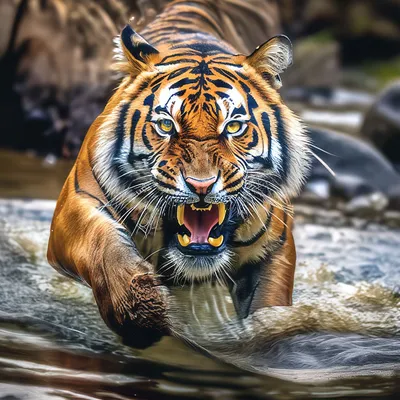 Тигр на охоте - картинки и фото koshka.top