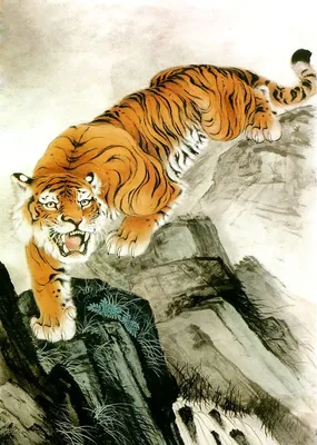 Преувеличенный индивидуальный рисунок тигра: поймайте дикого духа🐯🐅🖼️.  Закажите сегодня!...