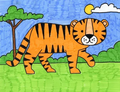 Амурский тигр рисунок для детей - 75 фото