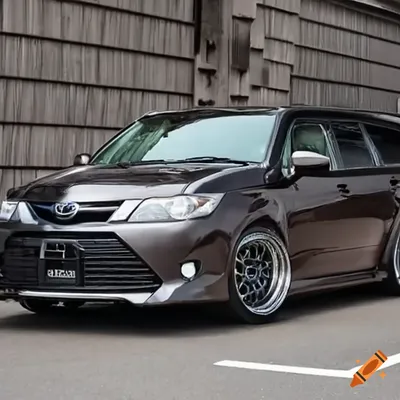 Make a toyota fielder with bbs wheels and fender flares on Craiyon