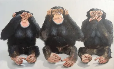 Евгений Владимирович Терентьев - Три обезьяны, 2017, 40×30 см: Описание  произведения | Артхив