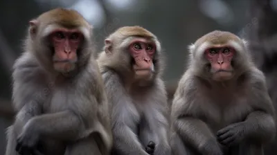 Картина Три обезьяны. Ничего не вижу, не слышу, не скажу