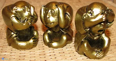 Посеребренная статуэтка Три обезьяны: ничего не вижу, ничего не слышу,  ничего никому не скажу, «Astra» (a12116) — купить оптом недорого | Магазин  100SUVENIROV.RU