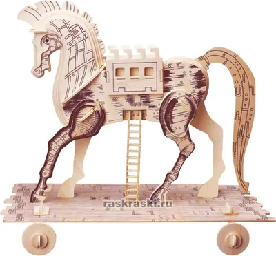 Иллюстрация Троянского Коня Mythicaln Статуя Лошади Военного Обмана  Греческих Войск — стоковая векторная графика и другие изображения на тему Троянский  конь - iStock
