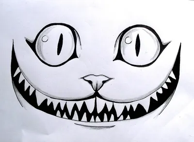 Улыбка чеширского кота рисунок карандашом (38 шт)