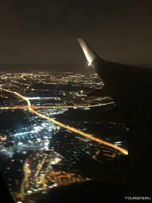 Окно самолета ночью - 65 фото