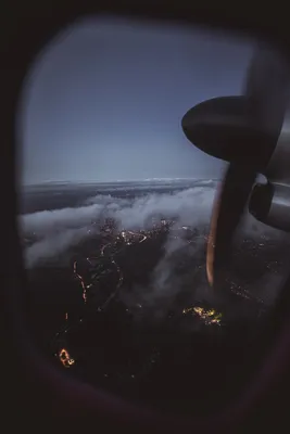 Вид из самолета ночью | Хошимин, Вид, Город