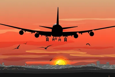 Винтажный клипарт изображение взлетающего самолета | Премиум Фото