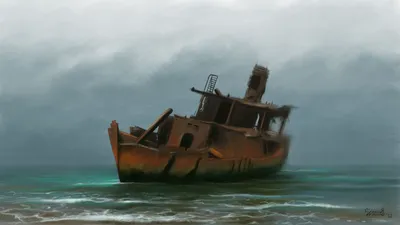 Заброшенный корабль в море - 68 фото