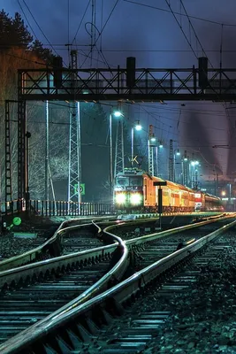 Фото железной дороги с поездом 