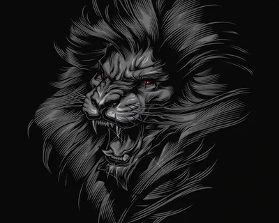 Злой голова льва, иллюстрации Включая: лев и дикий - Envato Elements