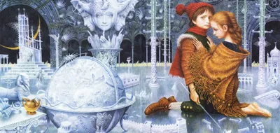 Мистические фоны с Гердой из сказки Снежная королева