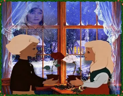 Фантастические фоны с Гердой из сказки Снежная королева